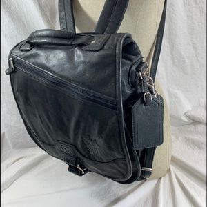 CANYON OUTBACK  black leather backpack rucksack